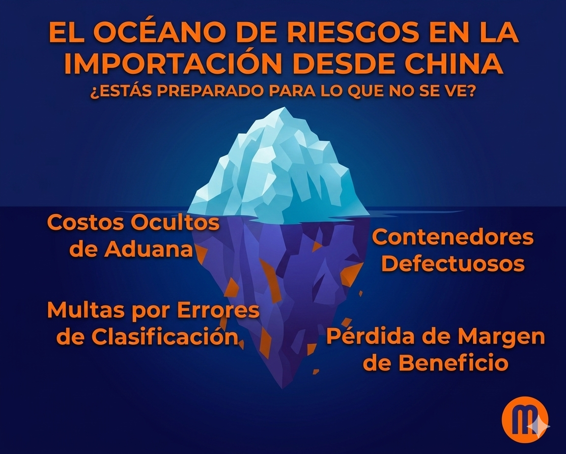 Iceberg que presenta en su parte sumergida todos los problemas que se presentan en logística al elegir un proveedor solo porque da precios bajos.